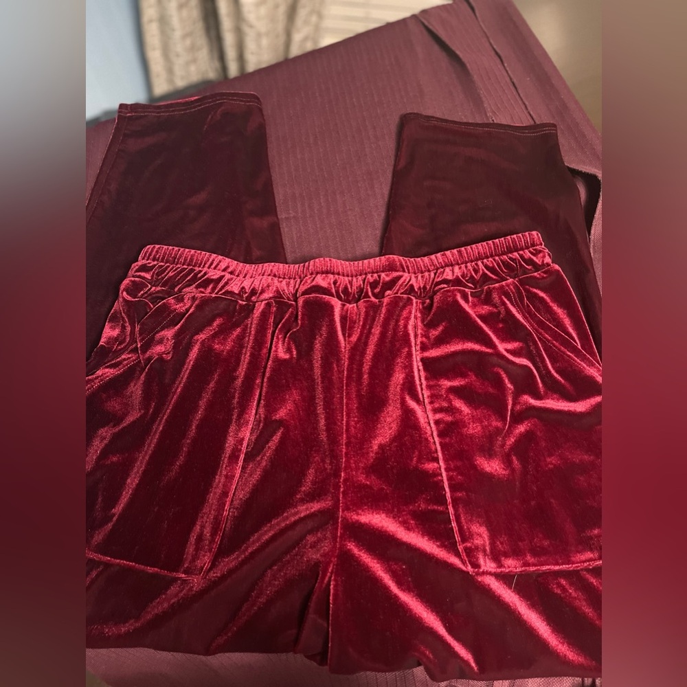Velvet stretch pants - Picture 2 of 5